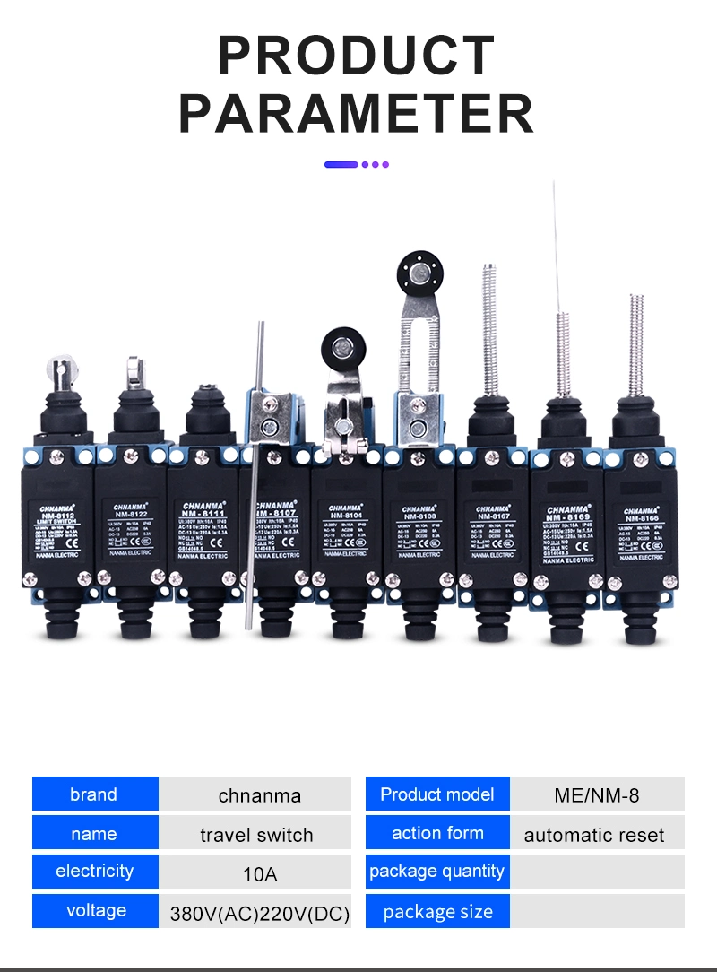 Nm-8107 Adjustable Metal Roller Arm Type Limit Switch with CE