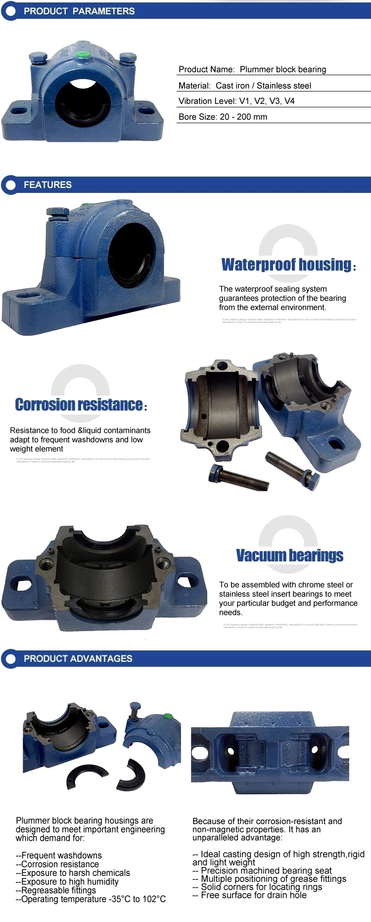 Cheap Price Cast Iron Split Plummer Block Bearing Housing Sn Series