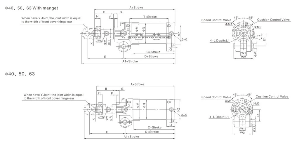 Xck Series Split Pin Type Magnetic Clamping Cylinder