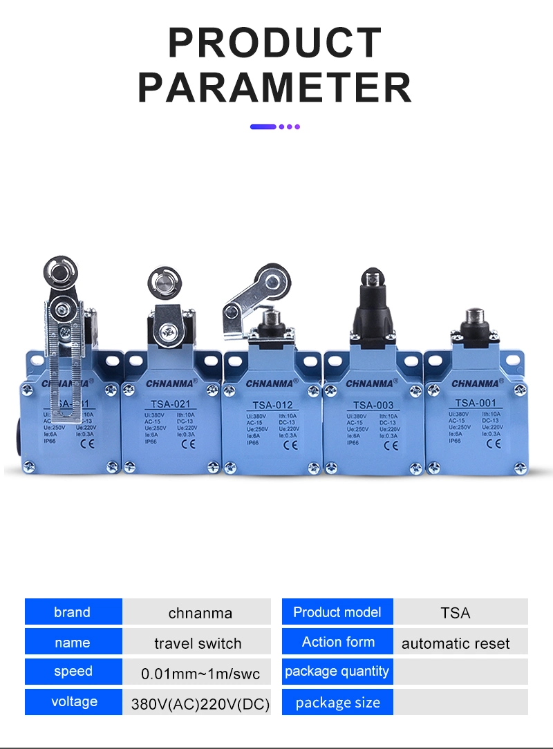 Tsa Series Push Plunger Type Heavy Duty Aluminium Mini Door Electric Limit Switch