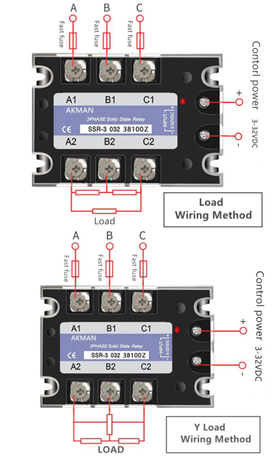 Industrial 3 Phase DC to AC High Power SSR 100A Solid State Relay