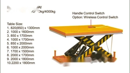 Table élévatrice électrique fixe à ciseaux simples (série HL-W)